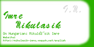 imre mikulasik business card